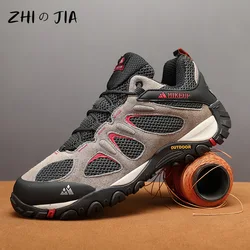 Men's Autumn Winter Genuine Leather Hiking Shoes Outdoor Sports Off-Road Shoes  Thick Soled Wear-Resistant Anti Slip Sneaker