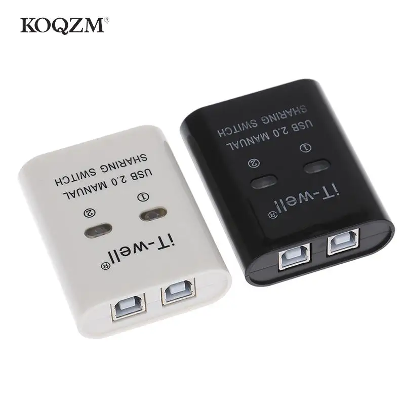 USB Printer Sharing Device, 2 In 1 Out Printer Sharing Device, 2-Port Manual Kvm Switching Splitter Hub Converter