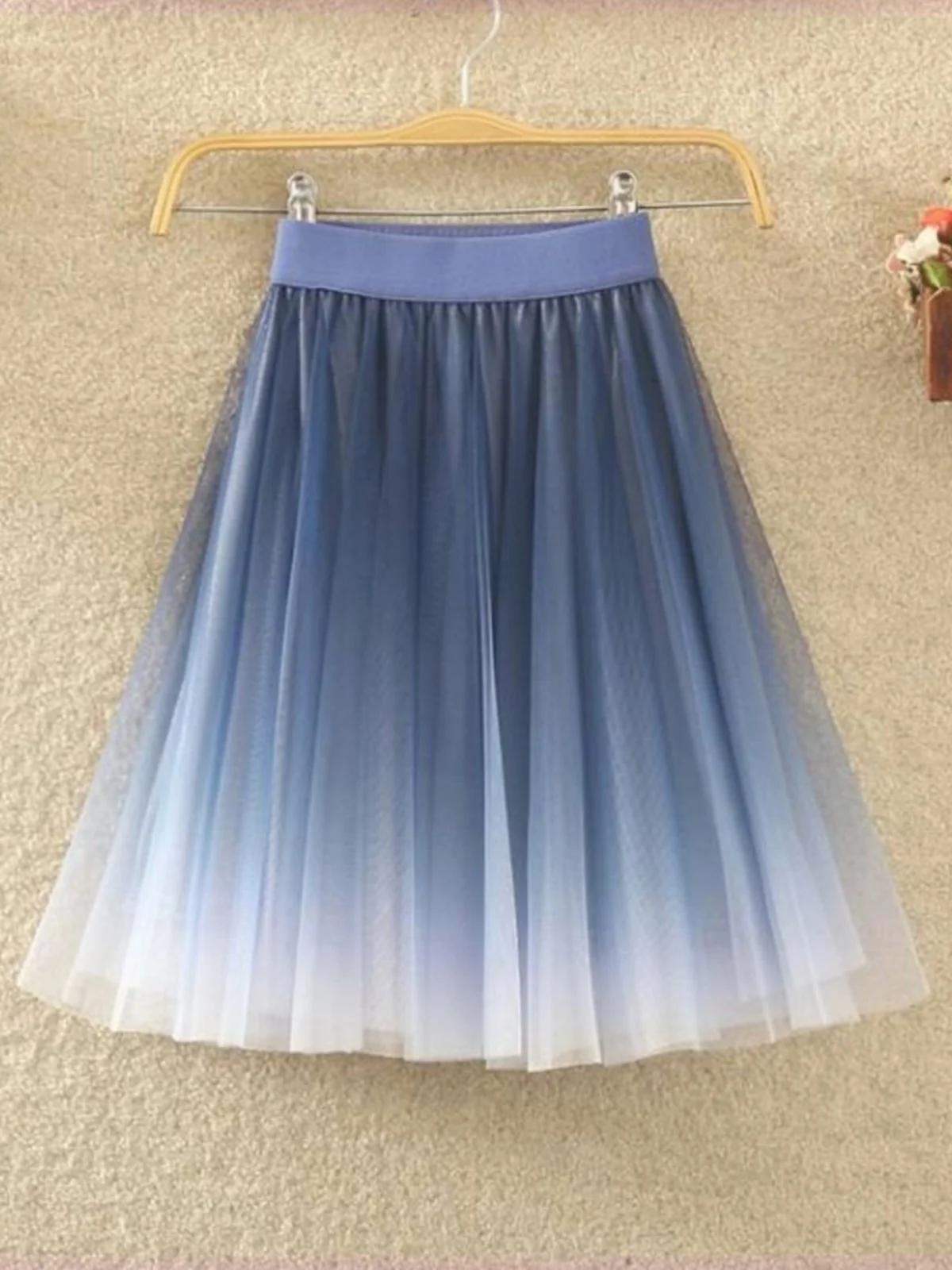 

Summer New plus Size A-Line Skirt adient Color Me Women's Skirts Trendy f Body Skirts Stand Fit Side Zipper