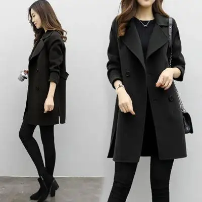 سترة نسائية عصرية غير رسمية للخريف والشتاء، سطح لامع، أكمام طويلة، طول قصير جداً، نحيفة، بدون علامة تجارية، صناعة صينية