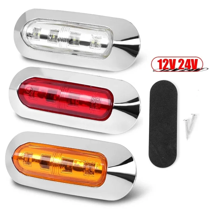 LED Universal Long Side Light 4SMD bulbs for Freight Vehicles Large Trucks Boat Side Lights Car Warning Light Signal Lamp 12-24V