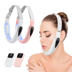 Electric V-Face Lifter Facial Massage Belt Double Chin Remover LED 5 Modes Firming Beauty Device with Remote Control