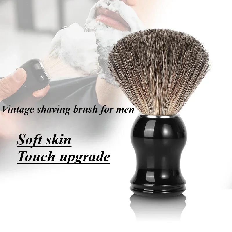 EOEKKY Badger Hair Shaving Brush Barber Accessories Salon Men's Facial Hair Cleaning Appliance Shaving Tool Wooden Handle