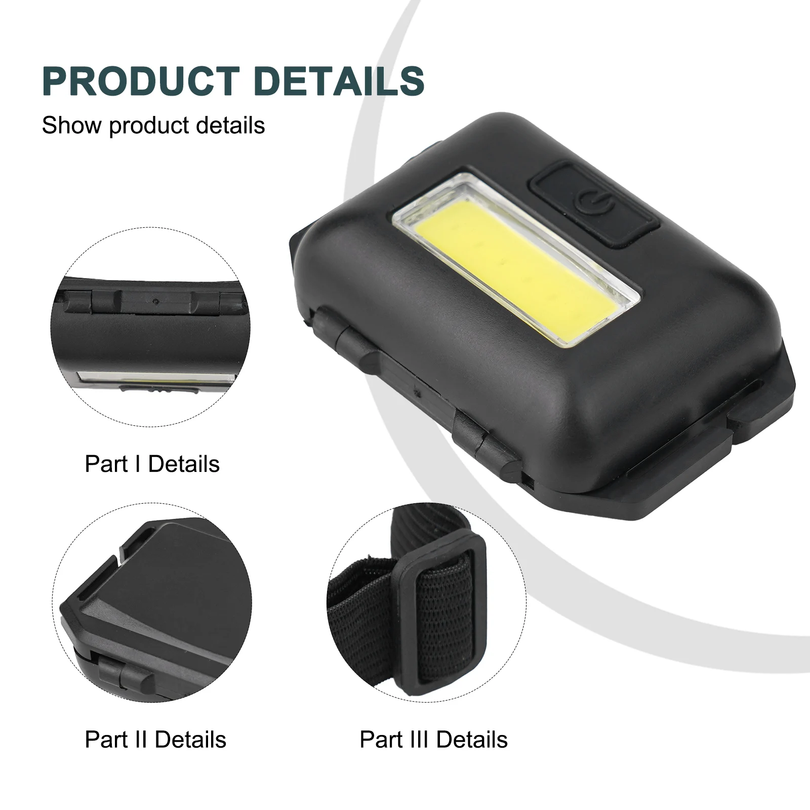 كشافات أمامية COB مريحة لجميع أحجام الرأس، شعلة رأس خفيفة الوزن وأكثر أمانًا و3 أوضاع إضاءة سهلة التركيب