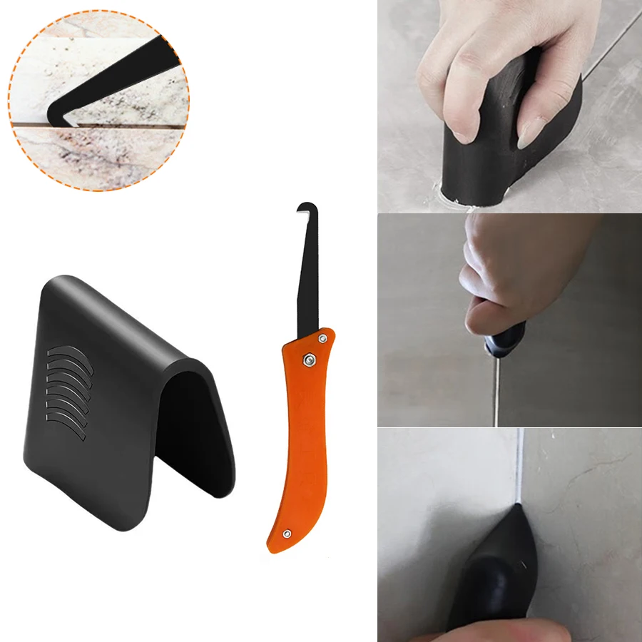 2In1 Tile Caulking Finisher Putty Sealant Smooth Scraper Kit with Hook Knife For Floor Wall Tile Laying Grout Drywall