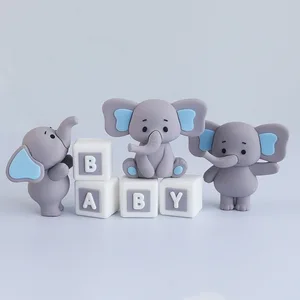 Baby Elefant Cake Topper für Kinder, 1. Geburtstagsfeierdekoration, Geschlecht von Jungen und Mädchen, Babyparty 10 Hauptverkaufsgeburtstagstorte Ornament - №7