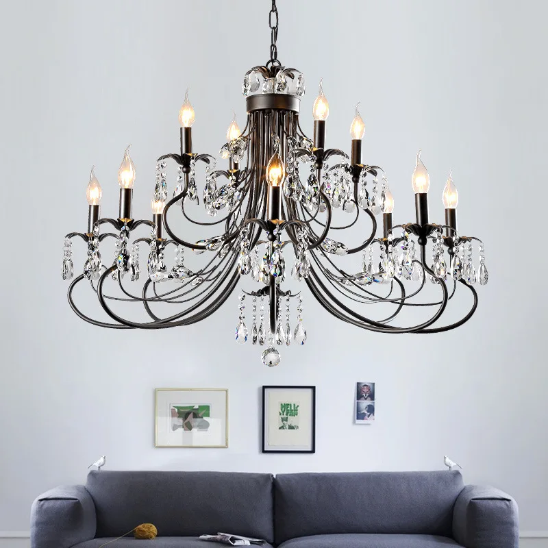 Brilliant Crystal Large Luxury Chandeliers Lustre Moderne Luxe Home Decor Pendant Lamp Nordic Bedroom Board LED Lights Luminous