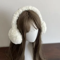 Witte Japanse Pluche Oorbeschermers Hoofddeksels JK Winter Warm Gewatteerde Oorbellen Oordopjes Koude Bescherming Oor Cover Fietsaccessoires