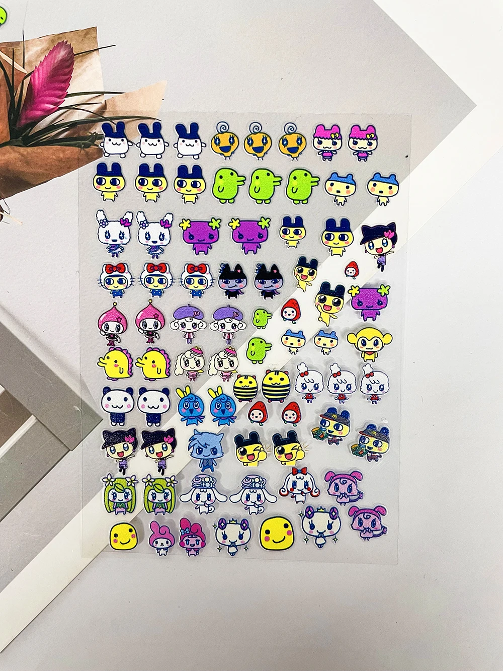 Lindos animales japoneses Mini Diy pegatinas para decoración de uñas 3D dibujos animados coreanos garabato alivio autoadhesivo Scrapbooking pegatinas para decoración de uñas