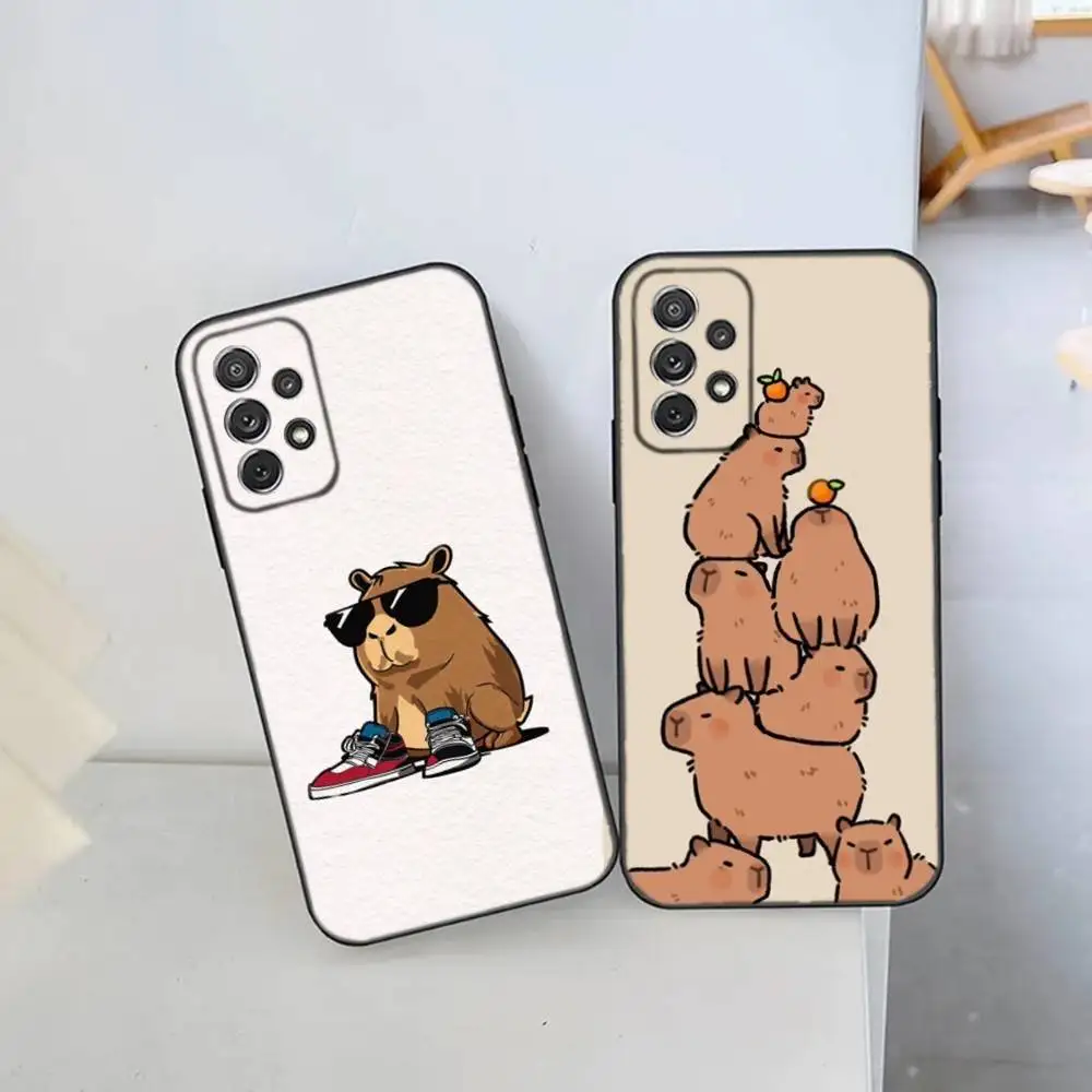 

Cute Cartoon Capybara Phone Case For Samsung S25,S24 Ultra,S20,S30 plus,S22 plus,S23,S30 ultra 5G Silicone Cover