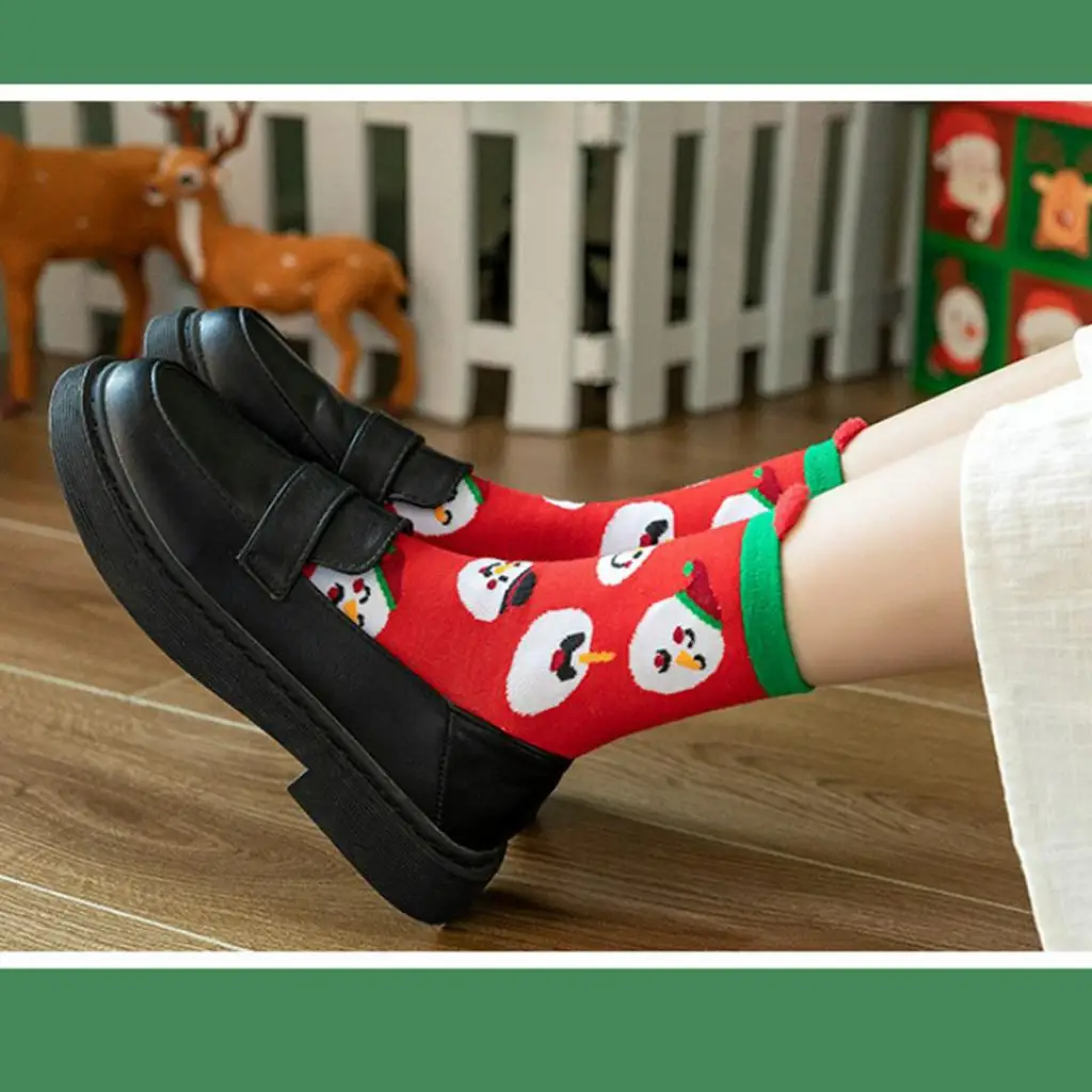 

Ladies Funny Novelty Socks Knittting Cute Ear 4 Styles Cartoon Christmas Pattern