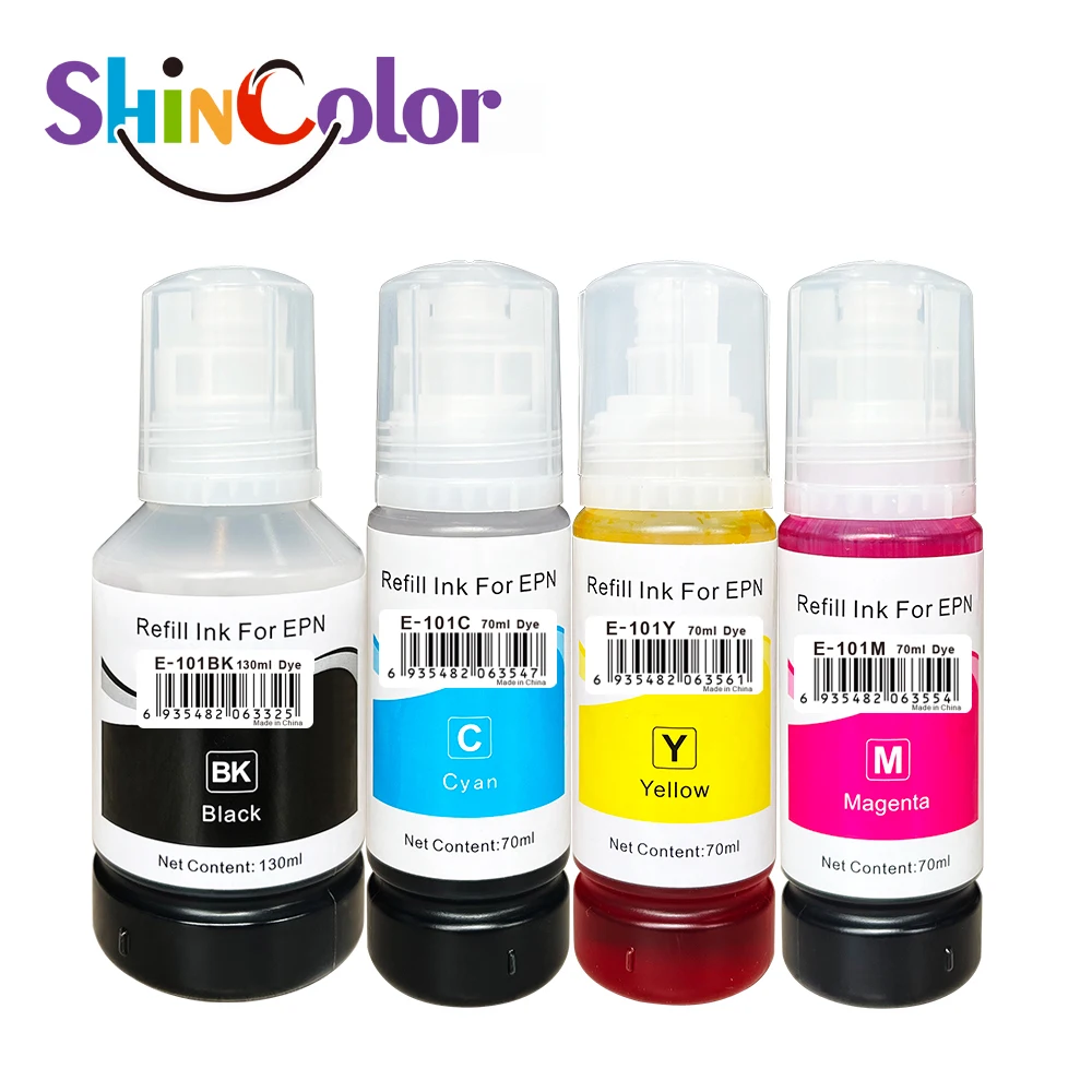 tinta da garrafa do reenchimento de shincolor 101 compativel para o uso de epson 101 em epson l4150 l4160 l6160 l6170 l6176 l6190 01