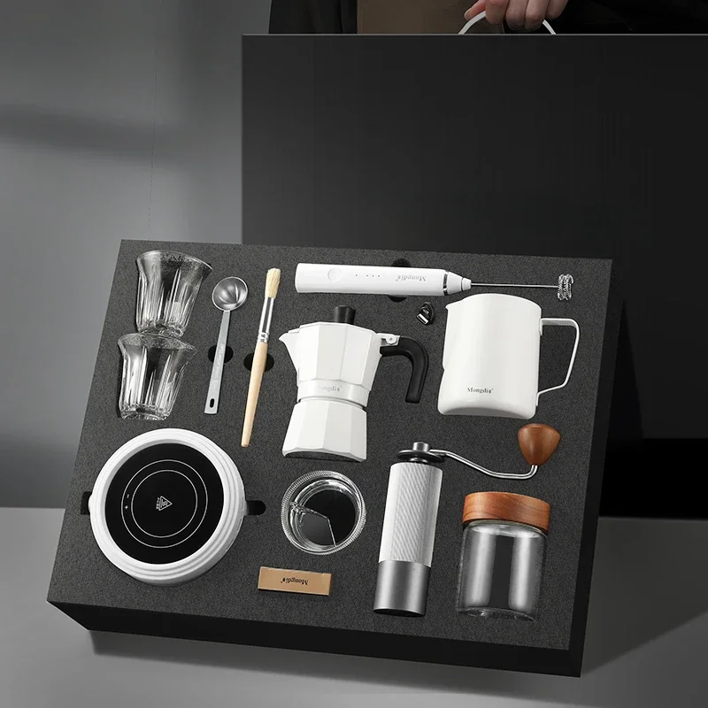 Double valve mocha pot set, gift box, brewed coffee pot, espresso machine, hand brewed coffee pot.