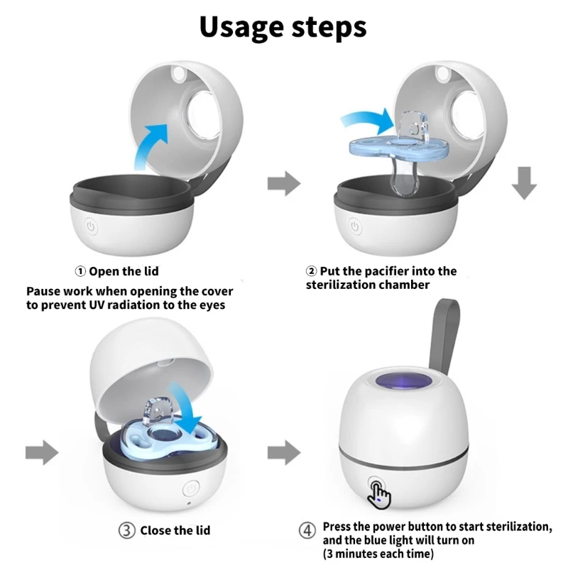 Nettoyage élevé compact technologie pointe stockage sucette bébé