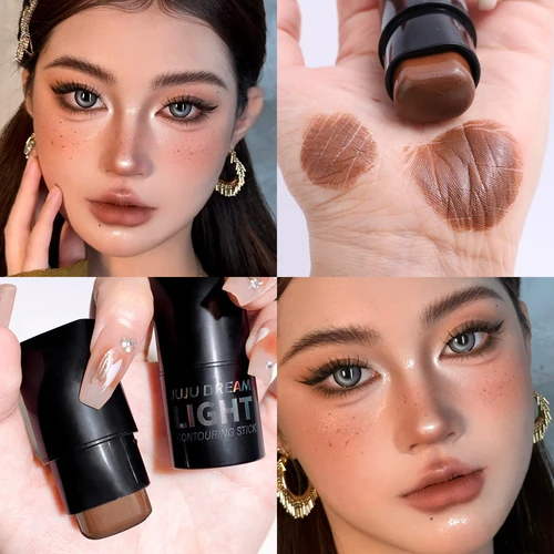 Imagen 2 del producto Barra de contorno multifuncional, crema bronceadora mate, Corrector de sombra de nariz, crema correctora, maquillaje resaltador duradero resistente al agua