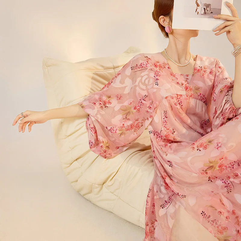 UMI MAO Feenkleid, französisches Frühlings- und Sommerkleid, schlankmachender Blumen-Socialite-Stil, super schönes, elegantes, atemberaubendes Kleid