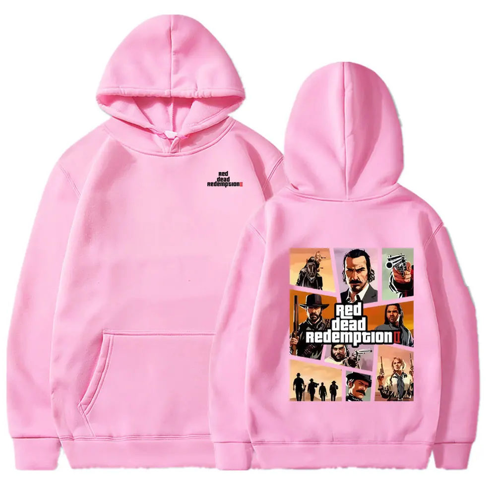 90s خمر الأحمر الميت الفداء 2 هوديس آرثر مورغان القوطية نمط هوديس الرجال النساء الهيب هوب ملابس الشتاء الربيع الشارع الشهير