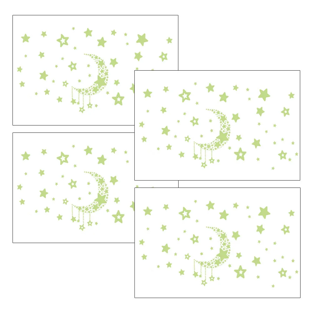 

4Sets Moon Star Wall Stickers Glow in The Dark Decals Kids Room Nursery Decor Easy Apply Aesthetic DIY Decal Wall Decals