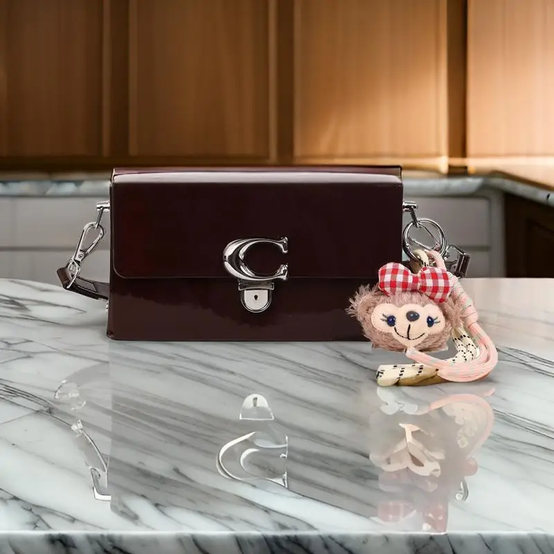 

Designer Minimalist Square Satchel Bag For Women Textured Leather Crossbody Tote Vintage High-End Solid Color Purse