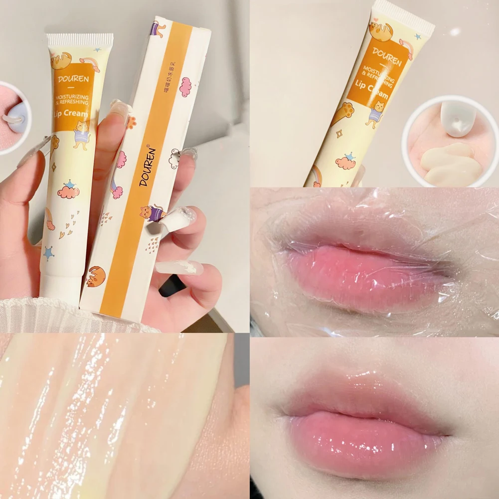 Milk Jelly Honey Lip Oil/Cream Set Moisturizing Reduce Lip Wrinkles Repair Chapped Lipgloss Balm Lip Care Lip Plumper