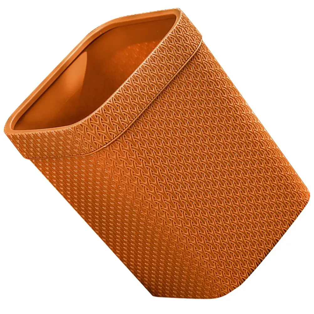 

Imitation Rattan Woven Trash Can Decorative Garbage Bin Kitchen Waste Basket Living Room Office PP Container Orange 12L Storage