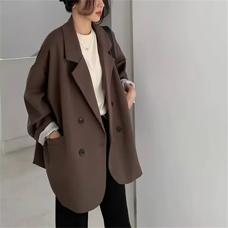 Autumn Winter Long Sleeve Blazer Woman 2024 Fashion Office Lady Loose Coat Women Blazers Feminino New In Outerwears Casual