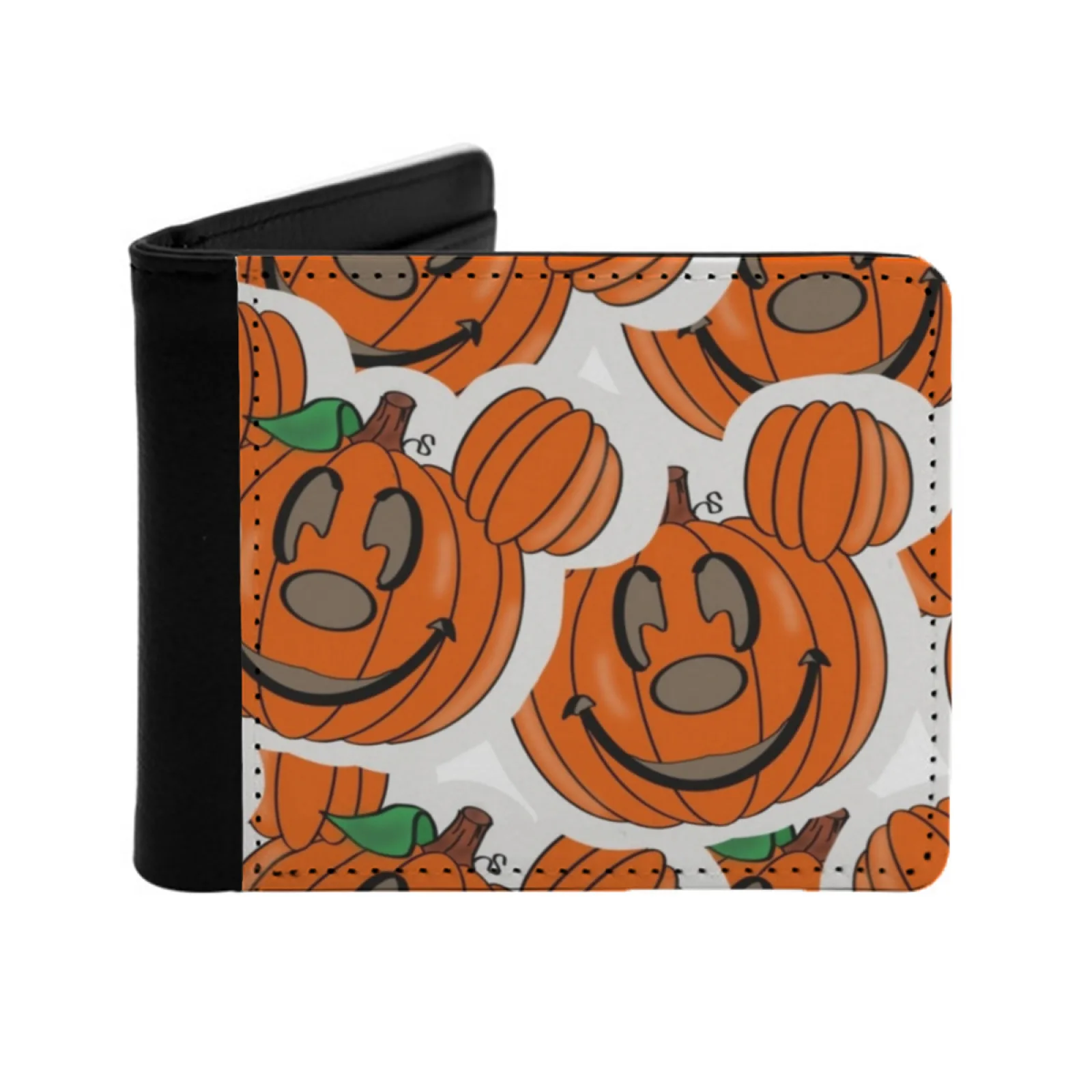 

Мужской кожаный кошелек с Микки Маусом, держатели для кредитных карт/Id, вставки для денег, мужские короткие кошельки на Хэллоуин, винтажный принт с персонализированным принтом