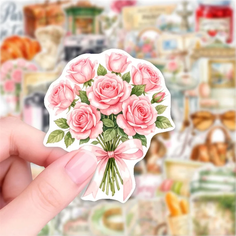10/30/50PCS Cute Watercolor City Sticky Sticker Aesthetic Hand Accounting DIY Phone Decoration Scrapbooking Stationery Supplies