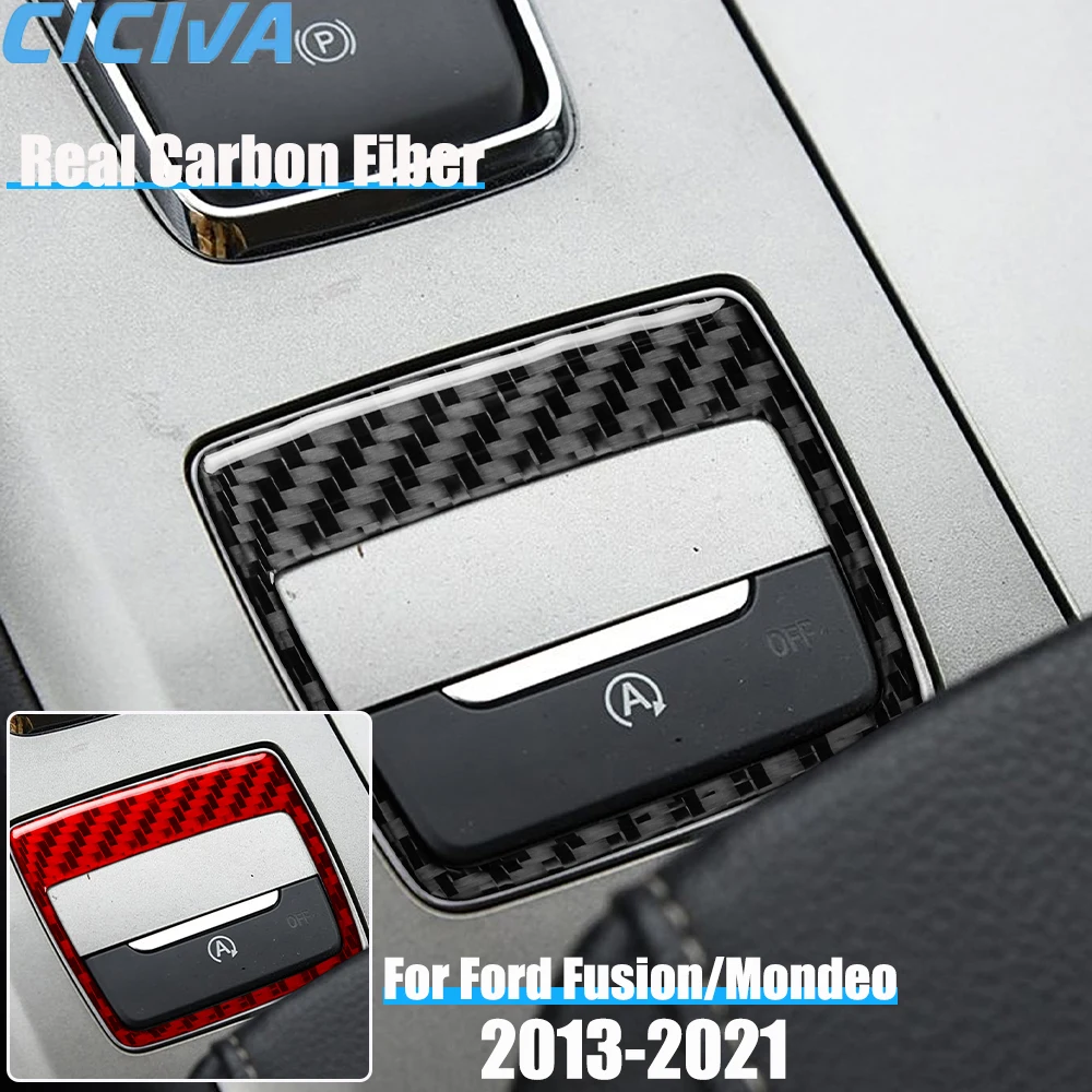 

Real Carbon Fiber Car Accessories Parking Gear Decorative Trim Cover Soft Sticker For Ford Fusion/Mondeo 4th Gen 2013-2021