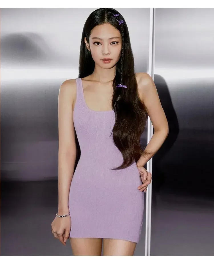 2024 Jennie Same Purple Bow Hair Clip Ballet Style Ribbon Tie Hair Band Accessory Headdress for Women 김제니 Jennie Kim