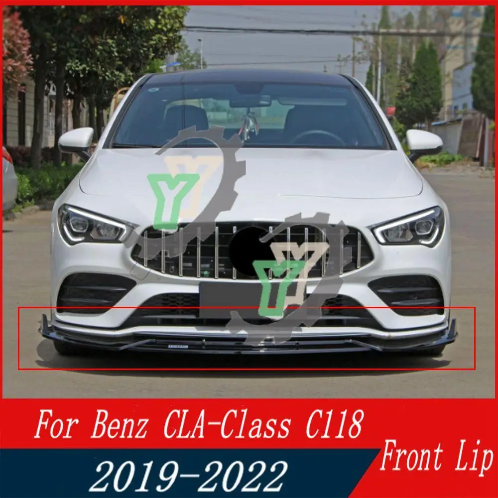 

Car Front Bumper Lip Chin Spoiler Deflector Guard Decoration Accessories For Mercedes-Benz CLA Class W118 C118 2019 2020 2021 22