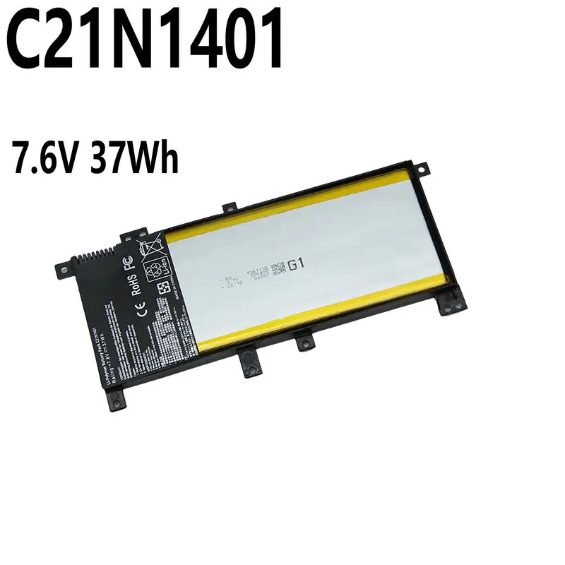 

7.6V 37Wh New C21N1401 Laptop Battery For ASUS X455 X455L X455LA A455L A455LD A455LN F455L X454W Y483LD W419L K455L