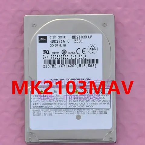 Original Almost New Hard Disk For TOSHIBA 2.16GB 100GB IDE 2.5" 5400RPM 2MB Notebook HDD MK2103MAV MK1032GAX