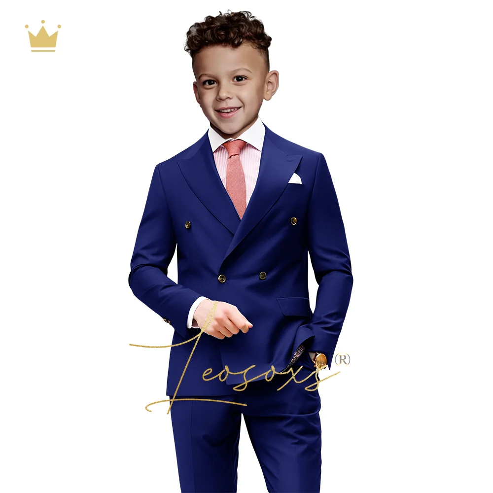 

Boys classic peak lapel suit 2-piece suit, children's 3~16 years old custom double-breasted dress classic formal wear