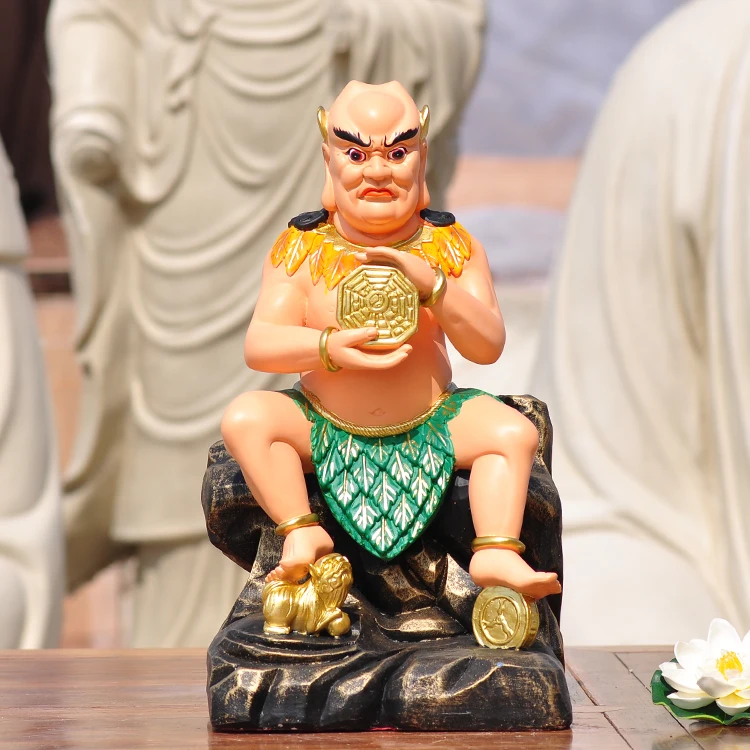 38CM large Asia Yin Yang Eight Diagrams Ancestor PAN GU DADI God BUDDHA figure HOME Exorcism safety protection FENG SHUI statue