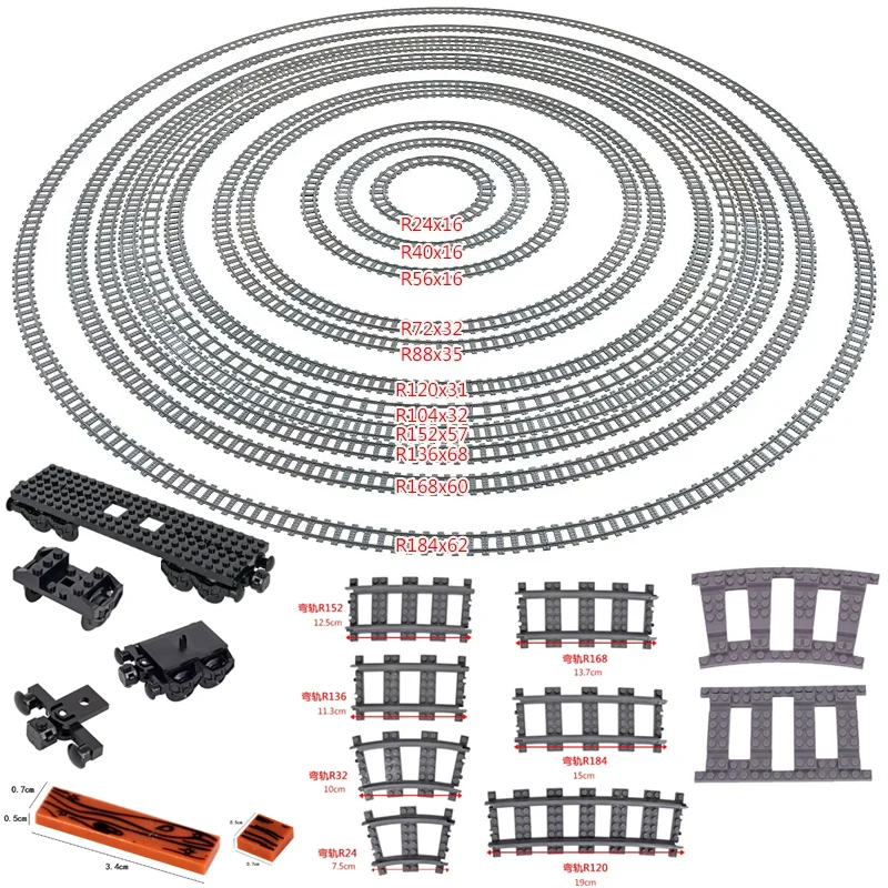 

Совместим с LEGO Многоугольная изогнутая железнодорожная дорога Железная дорога DIY Сцена Строительные блоки MOC Крестовая дорожка Кирпичи Игрушки Железнодорожный автомобиль