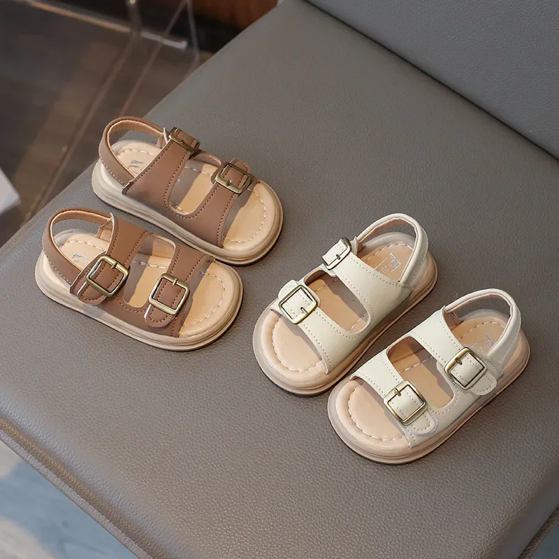 2024 Children Sandals for Girls and Boys Summer New Fashionable Korean Style Comfortable Soft Sole Casual Cute Baby Beach Shoes