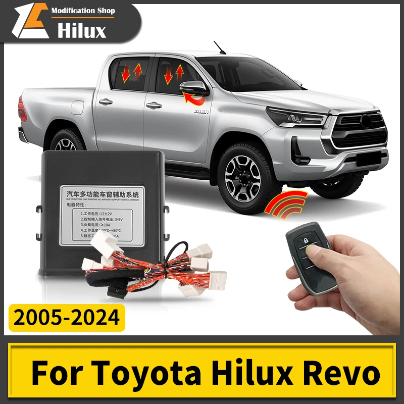 For Toyota Hilux Revo 2005-2024 Window Closer Module Rearview Mirror Folding 12V Remote Control Roll Up Modification Accessories