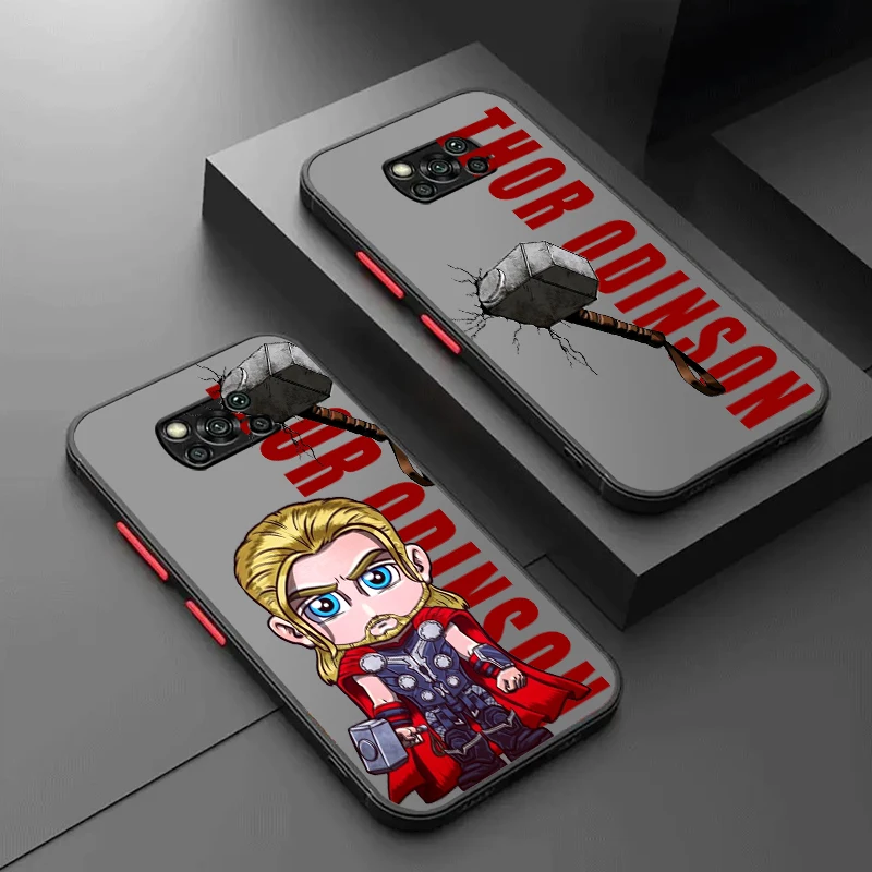 Thor Odinson God Of Thunder Frosted Translucent For Xiaomi Mi Poco X5 X4 X3 M6 M5S M5 M4 M3 F5 F4 F3 GT Pro 5G Back Phone Case