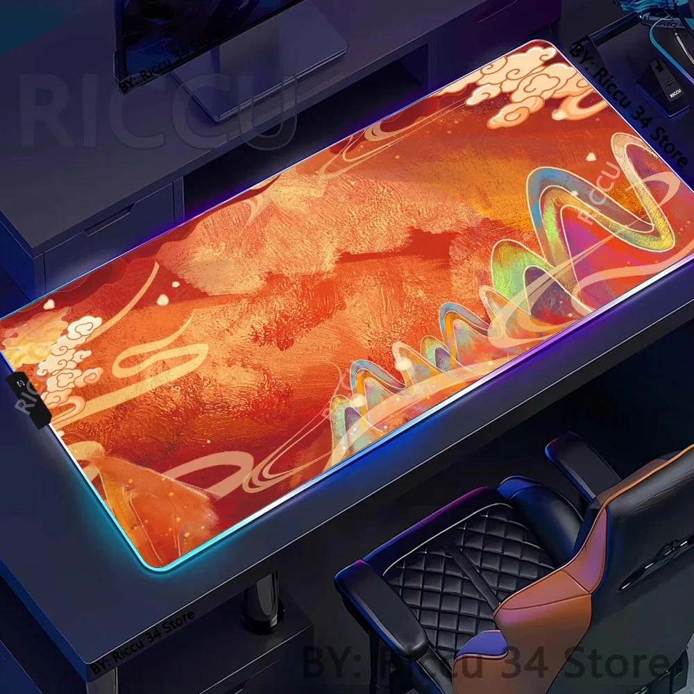 

RGB Wall painting Mouse Pad Gaming Colorful Mousepad MousePads Non-Slip Soft Computer Table Mat Clouds Art Aesthetics Large New