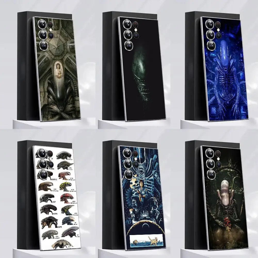 

A-Alien X-Xenomorph Phone Case For Samsung S30,25,24,23,21,22,20,10,5G,FE,lite,PIus,Ultra Transparent Cover