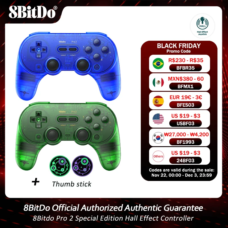 8Bitdo Pro 2 Special Edition Hall Effect Controller Wireless Joystick Gamepad for Switch PC macOS Android Steam Raspberry Pi