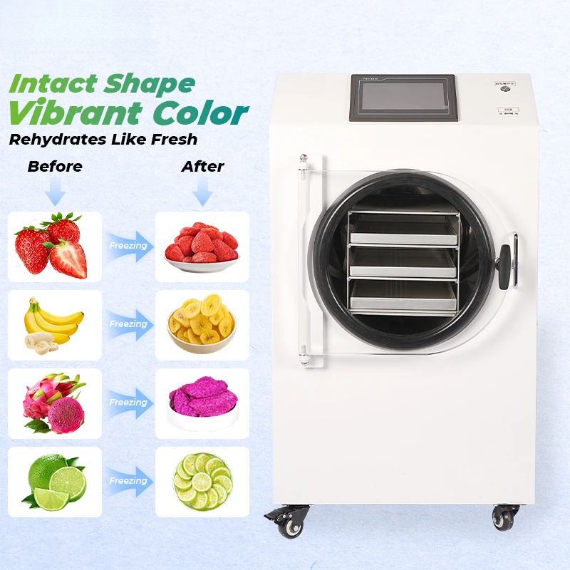 Factory Direct Automatic PLC Controlled Pump Electric Heating Freeze-Drying Machine High Quality Home Use Freeze Dryer For Food