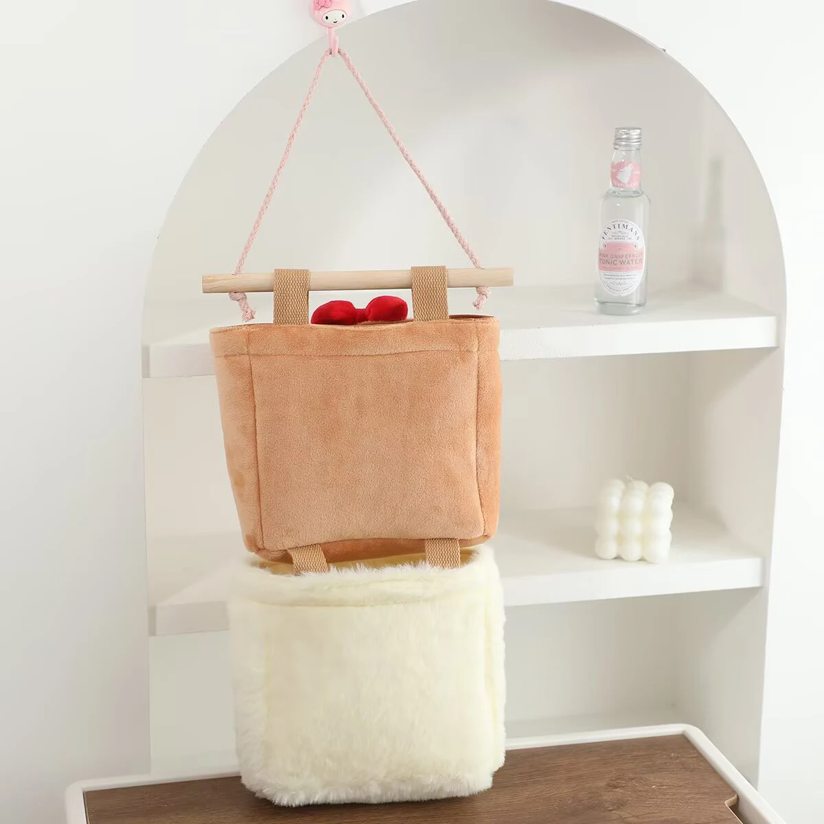 Sanrio Kuromi My Melody Small Hanging Bag Dormitory Bedhead Door Rear Hanging Storage Bag Fabric Miscellaneous Hanging Bag