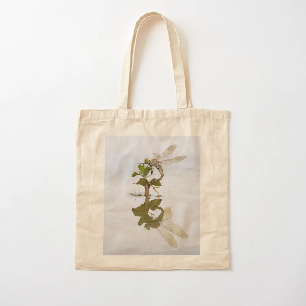 

Dragonfly reflected in the water Tote Bag tote bag custom Candy bags Canvas Tote Bag