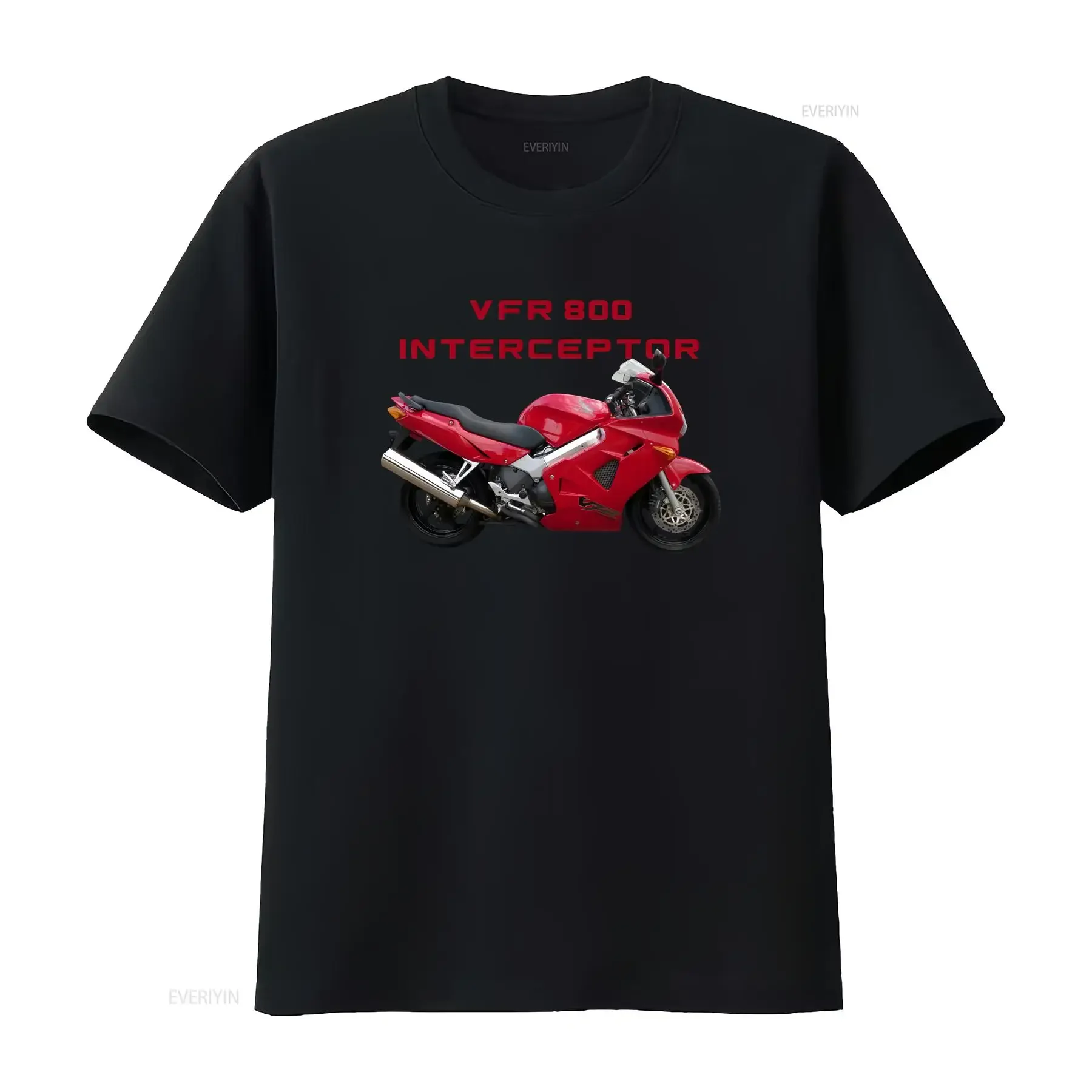 T Shirt VFR 800 Interceptor Motorbike Biker  Crew Neck vintage Washed Slightly fashion Stretched Unisex Casual Comfortable