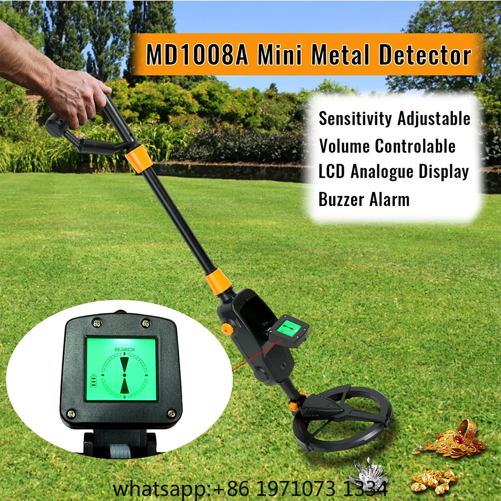 High Sensitivity Metal Detector 1008A Underground Gold Treasure Hunter Coil Depth Detection Waterproof Adjustable LCD Screen