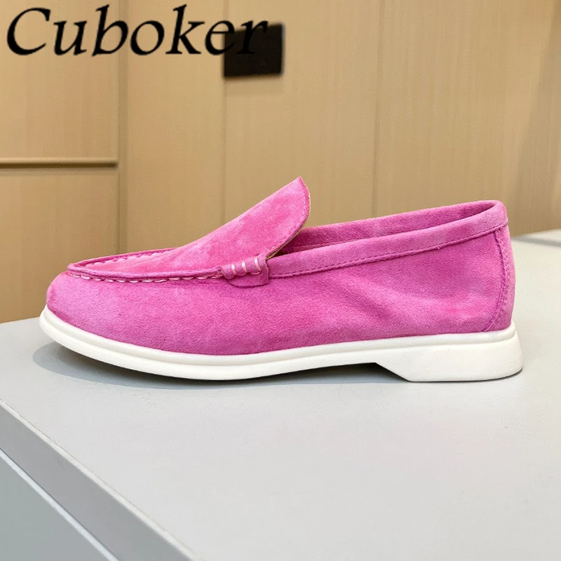 Low Top Kidsuede Children Flats Casual Shoes Girls Boys Student Round Toe Loafers Teenager Slip On Walking Shoes For Children