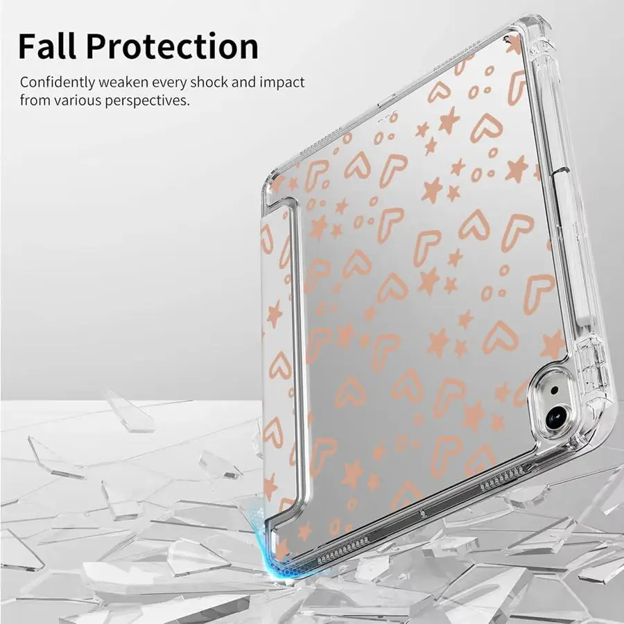 Holder Cover Tablet Case For iPad Air 4 5 M3 M2 M4 11inch Pro 2025 Mini 6 7 Pro 11th 10th 9th 8th 7th 12.9inch Y-Fold Yellow