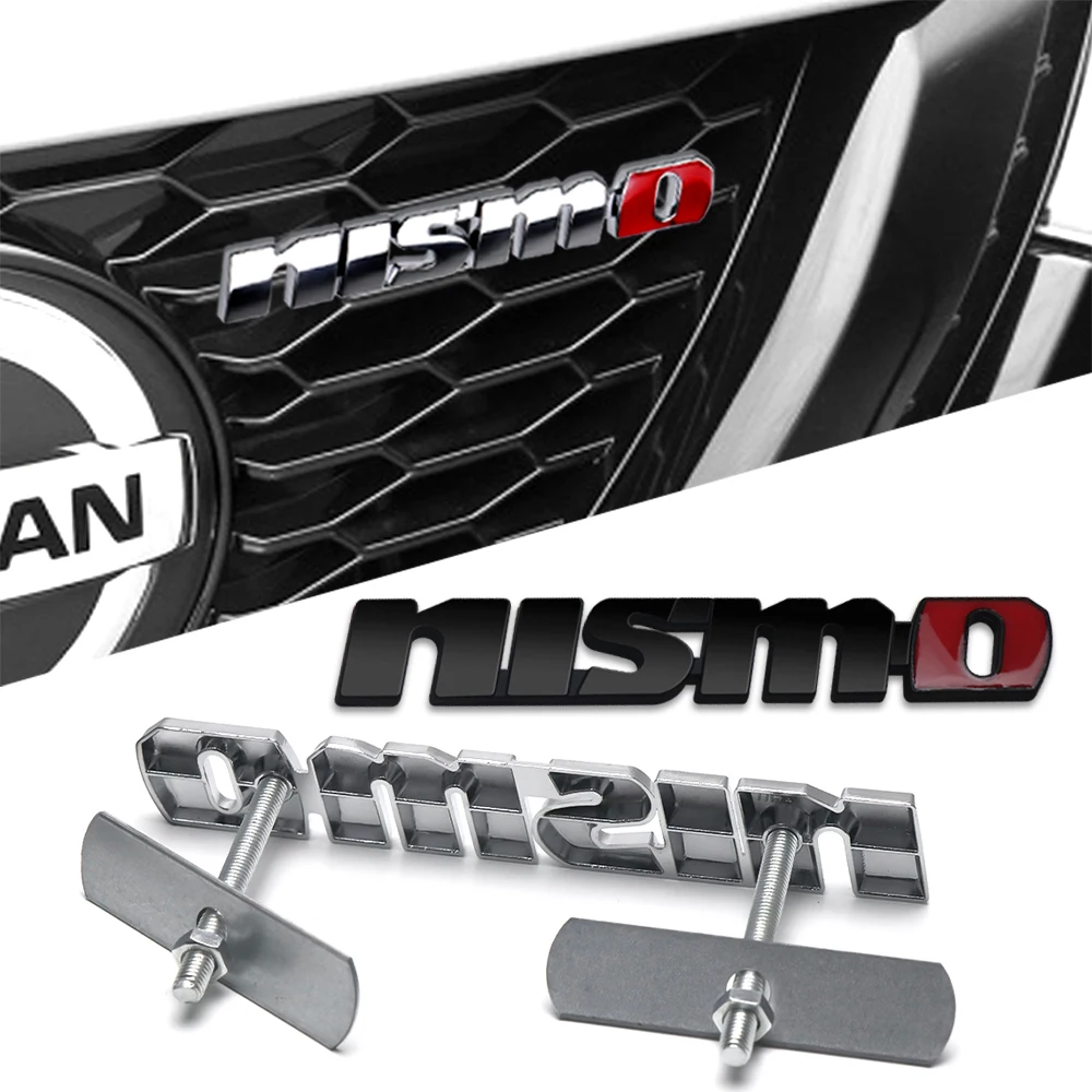 1pc Metal Car Emblem Sticker Auto Hood Front Grille Decoration Accessories For Nissan Nismo Qashqai J10 Juke Micra Leaf Patrol
